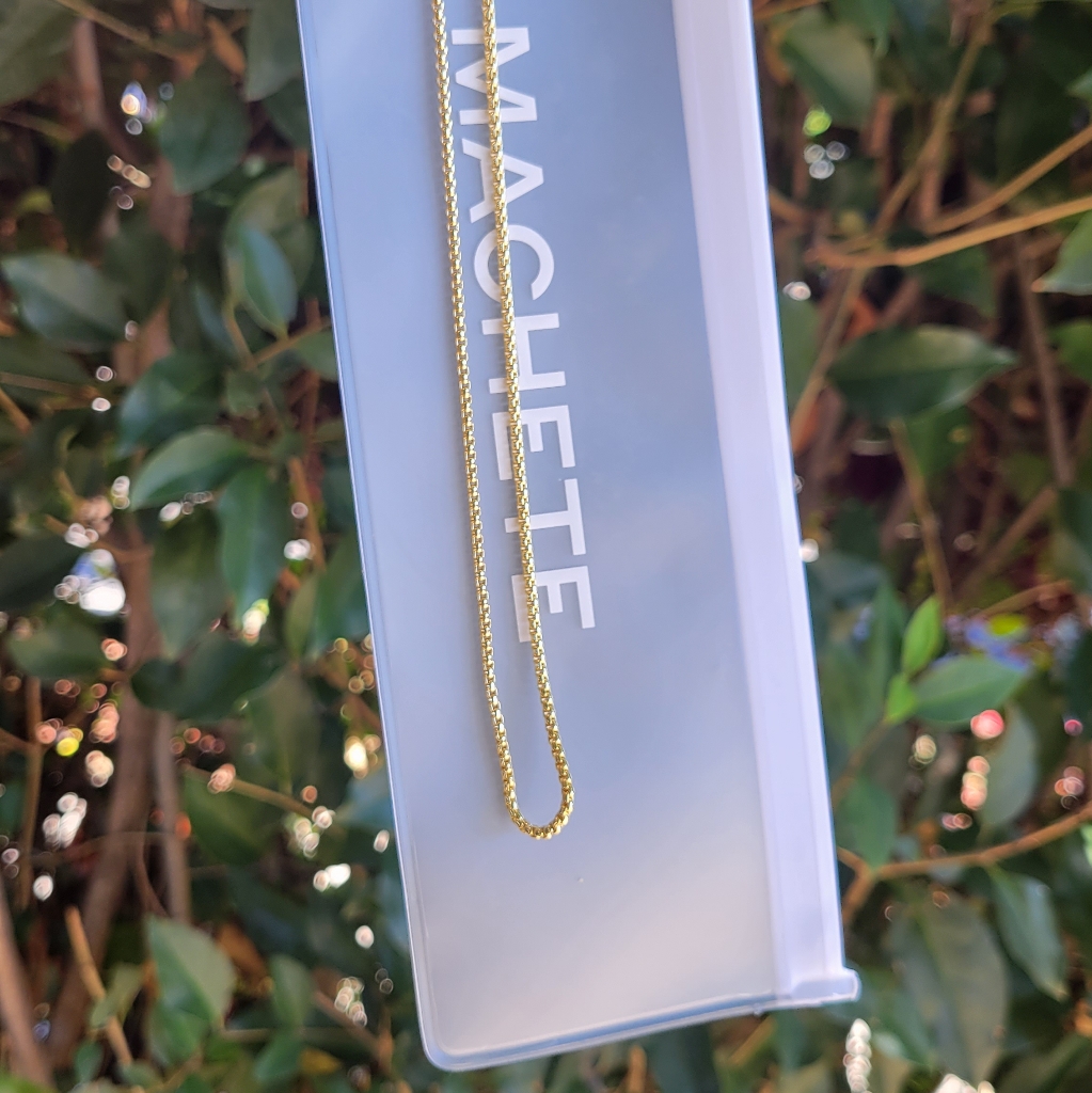 Machete Box Chain Necklace In Gold 30$